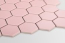 Mozaika dekoracyjna ścienno-podłogowa w kolorze różowym, matowa powierzchnia Raw Decor Heksagon Duży Pink Matowy 27,1x28,1