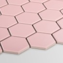 Mozaika dekoracyjna ścienno-podłogowa w kolorze różowym, matowa powierzchnia Raw Decor Heksagon Duży Pink Matowy 27,1x28,1