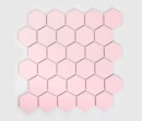 Mozaika dekoracyjna ścienno-podłogowa w kolorze różowym, matowa powierzchnia Raw Decor Heksagon Duży Pink Matowy 27,1x28,1