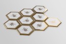 Mozaika dekoracyjna ścienna w kolorze złotym z motywem pszczoły, połysk Raw Decor Heksagon XL Queen Bee Gold Połysk 25,6x29,5