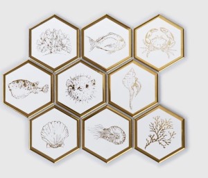 Raw Decor Heksagon XL Queen Sea Coral Połysk 25,6x29,5 mozaika ścienna dekoracyjna 