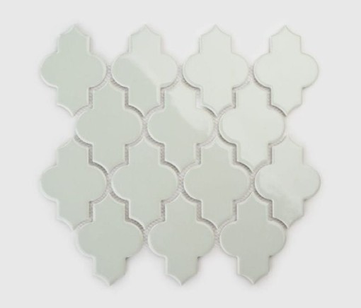 Mozaika dekoracyjna ścienno-podłogowa w kolorze zielonym, połysk Raw Decor Arabeska Dover Sage Połysk 27,5x26