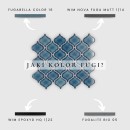 Mozaika dekoracyjna ścienno-podłogowa w kolorze niebieskim, połysk Raw Decor Arabeska Średnia Adriatyk Połysk 24,5x29,3