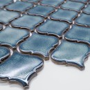 Mozaika dekoracyjna ścienno-podłogowa w kolorze niebieskim, połysk Raw Decor Arabeska Średnia Adriatyk Połysk 24,5x29,3