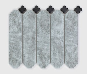  Raw Decor Cecile Concrete Matowa z Czarną Koniczyną 25x22,8 mozaika dekoracyjna 