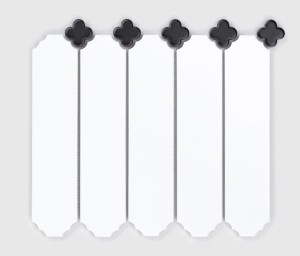 Raw Decor Cecile Biały Połysk z Czarną Koniczyną 25x22,8 mozaika dekoracyjna 