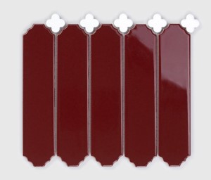 Raw Decor Cecile Rubin Połysk z Białą Koniczyną 25x22,8 mozaika ścienna dekoracyjna 