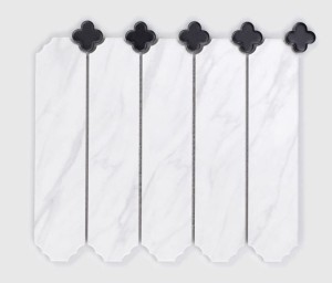 Raw Decor Cecile Marble Matowy z Czarną Koniczyną 25x22,8 mozaika dekoracyjna 