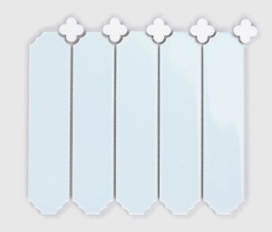 Raw Decor Cecile Baby Blue Połysk z Białą Koniczyną 25x22,8 mozaika dekoracyjna 