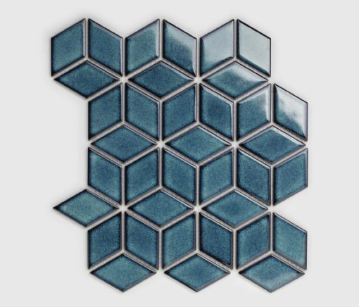 Mozaika dekoracyjna ścienno-podłogowa w kolorze niebieskim, połysk Raw Decor Diamond Adriatyk Połysk 30,5x26,6