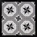 Mozaika dekoracyjna ścienno-podłogowa w kolorze szarym, matowa powierzchnia Raw Decor Aztec Compass Grey Matowy 25,9x25,9