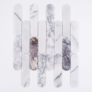 Mozaika kamienna dekoracyjna ścienno-podłogowa, marmurowa w kolorze białym, poler Raw Decor Eclair Luna Marble Poler 29,2x37,8