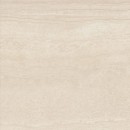 Jasna, kremowa płytka Marazzi Mystone Travertino Navona 60x60 cm MA0L , imitująca trawertyn, z subtelnymi, poziomymi warstwami i delikatnymi, jaśniejszymi i ciemniejszymi żyłkami