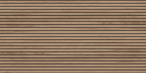 Ścienne płytki w kolorze brązowym, imitujące lamele wykonane w powierzchni matowej, Prime Ceramics Sagano Noce Dark Line Matt 60x120