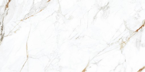 Płytki gresowe w kolorze białym imitujące kamień, wykończenie wykonane w połysku, Prime Ceramics Vienna Bianco Polished 60x120