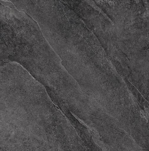 Płytki gresowe w kolorze grafitowym imitujące kamień w wykończeniu matowym, Ceramiche Italiane Alpen Slate Dark Matt 60x60