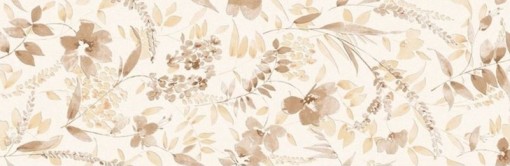 Płytka ścienna dekoracyjna w jasnym kolorze ze wzorem kwiatowym, matowe wykończenie, Emigres Menorca Alcudia Beige 30x90