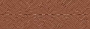 Marazzi Racconti Terracotta Struttura 3D Segmenti 30x90 MCYY brązowa strukturalna płytka ścienna monokolor