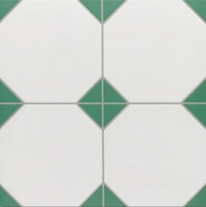 Realonda Canterbury Green 33,3x33,3 zielono biała płytka patchworkowa