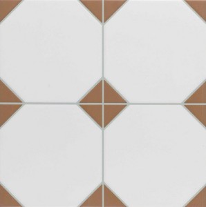 Realonda Canterbury Terra 33,3x33,3 brązowo biała płytka patchworkowa