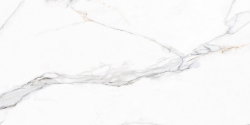Płytka gresowa, podłogowa w kolorze białym imitująca marmur, wykończenie powierzchni w połysku, Maxibox Calacutta Borghini Polished 60x120