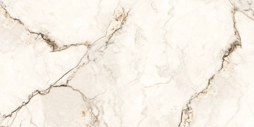 Płytka gresowa, podłogowa w kolorze kremowym imitująca marmur, wykończenie powierzchni strukturalne w połysku, Marmo White Polished Carving 60x120