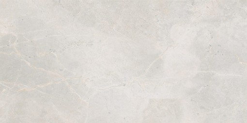 Płytka gresowa, podłogowa w kolorze szarym imitująca beton, wykończenie powierzchni w połysku, Cerrad Masterstone White Poler 59,7x119,7