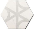 Płytka gresowa w kolorze beżowym ze wzorkiem, wykończenie powierzchni matowe, Equipe Carrara Hexagon Flow 17,5x20