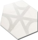 Płytka gresowa w kolorze beżowym ze wzorkiem, wykończenie powierzchni matowe, Equipe Carrara Hexagon Flow 17,5x20