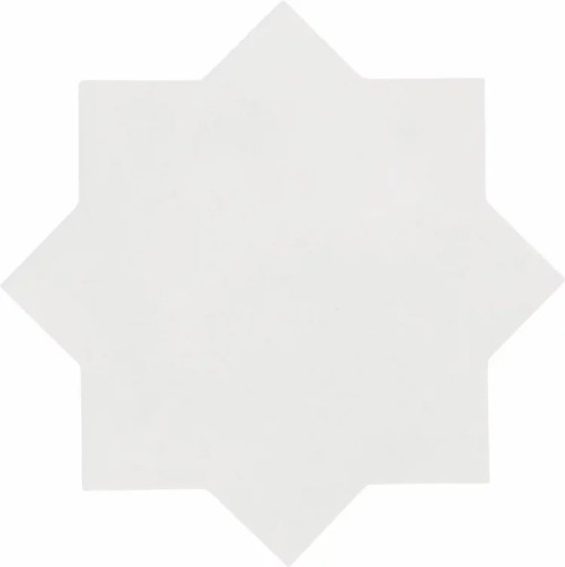Płytka gresowa, podłogowa w kolorze szarym o kształcie gwiazdki , wykończenie powierzchni matowe, Equipe Kasbah Star Bone 16,8x16,8