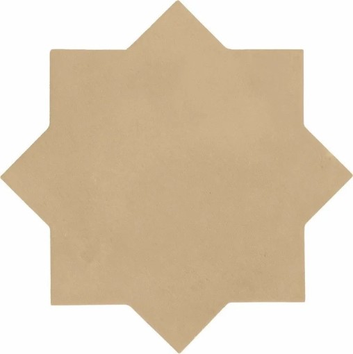 Płytka gresowa, podłogowa w kolorze kremowym o kształcie gwiazdki, wykończenie powierzchni matowe, Equipe Kasbah Star Fawn 16,8x16,8