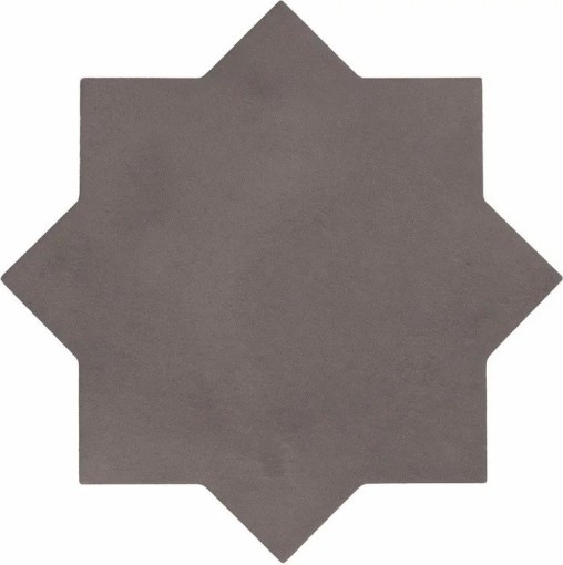 Płytka gresowa, podłogowa w kolorze grafitowym o kształcie gwiazdki, wykończenie powierzchni matowe, Equipe Kasbah Star Mud 16,8x16,8