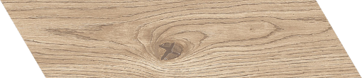 Jasnobrązowa płytka drewnopodobna Marazzi Vivo Grano Chevron 11x54 cm MP3Q, o skośnym cięciu do układania w jodełkę, imitująca naturalne drewno z widocznym usłojeniem i sękiem