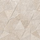 Płytka ścienna imitująca kamień, w kolorze beżowym, strukturalna powierzchnia z motywem geometrycznym Porcelanosa Thao Verbier Sand 45x120 100337432