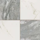 Gresowa płytka podłogowa w szaro białą kamienną szachownicę Realonda Chess Bardiglio 44x44