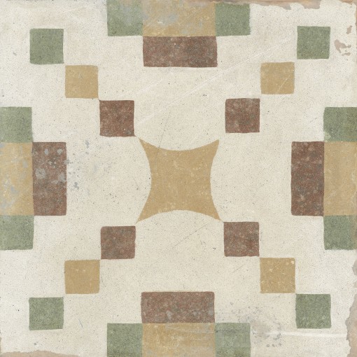 Podłogowa płytka patchworkowa w ciepłych kolorach Peronda FS Campanar 22,3x22,3