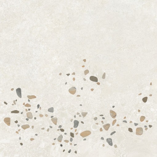 Gresowa płytka podłogowa imitująca lastryko Peronda Harmony Awen White Decor Natural 90x90