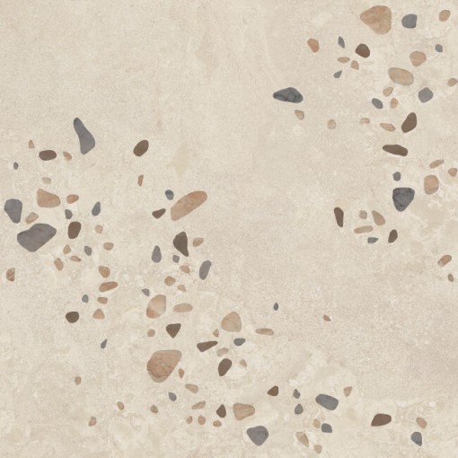 Gresowa podłogowa płytka imitująca beżowe lastryko Peronda Harmony Awen Sand Decor Natural 90x90