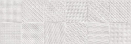 Płytka ścienna w kolorze szarym, wykończenie powierzchni matowe strukturalne, Geotiles Zero RLV Perla Matt 25x70