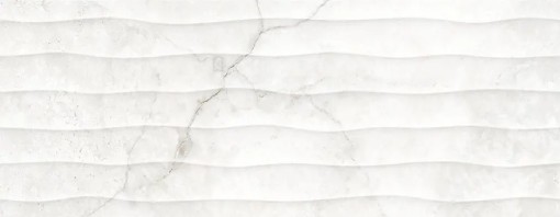 Płytka ścienna w kolorze kremowym, wykończenie powierzchni strukturalne w połysku, Geotiles Cronos RLV Blanco Brillo Rect. 30x90