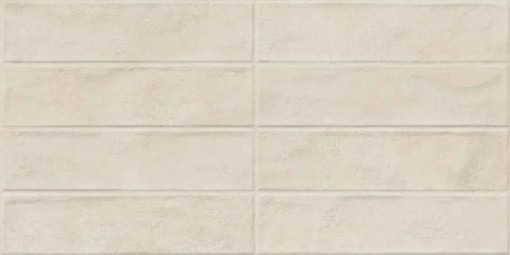 Płytka ścienna w kolorze kremowym, wykończenie powierzchni matowe strukturalne, Geotiles Zero RLV Arena Matt 31,6x60