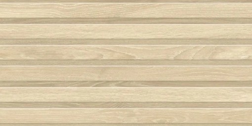 Płytka ścienna drewnopodobna w kolorze beżowym, wykończenie powierzchni matowe strukturalne, Geotiles Haru RLV Miel 31,6x60