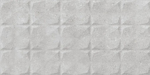 Płytka ścienna w kolorze szarym, wykończenie powierzchni matowe strukturalne, Geotiles Portland RLV Perla 33,3x55