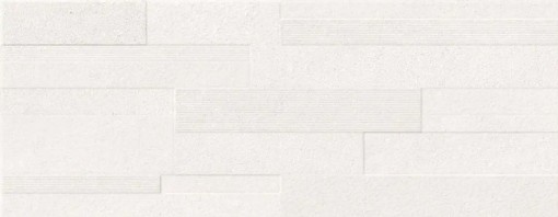 Płytka ścienna w kolorze białym, wykończenie powierzchni matowe strukturalne, Geotiles Portland RLV Blanco 36x80