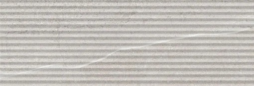 Płytka ścienna w kolorze szarym, wykończenie powierzchni matowe strukturalne, Geotiles Eddystone RLV Perla Mate 25x70