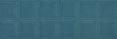 Niebieska płytka ścienna Marazzi Bliss 3D Square Ocean 30x90 cm MP5U, strukturalna, z trójwymiarowym wzorem kwadratowych paneli lub kasetonów, przypominającym boazerię