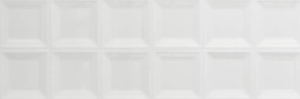 Marazzi Bliss 3D Square Ice 30x90 MP5V biała płytka ścienna z trójwymiarowym wzorem kwadratowych paneli strukturalna