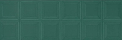 Zielona płytka ścienna Marazzi Bliss 3D Square Forest 30x90 cm MP5Y, strukturalna, z trójwymiarowym wzorem kwadratowych paneli lub kasetonów, przypominającym boazerię
