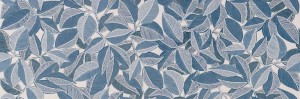 Marazzi Bliss Decoro Leafy Freddo 30x90 MP7X niebieska płytka ścienna dekoracyjna w połyskującym wykończeniu
