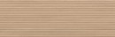 Jasnobrązowa, drewnopodobna płytka ścienna Marazzi Boiserie 3D Mod01 Rovere 40x120 MQ8W, z trójwymiarowym wzorem w postaci poziomych, zaokrąglonych żeber i widocznym usłojeniem dębu